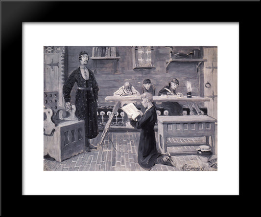 School Of Xvii Century 20x24 Black Modern Wood Framed Art Print Poster by Ryabushkin, Andrei