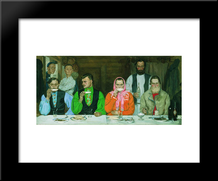 Tea Party 20x24 Black Modern Wood Framed Art Print Poster by Ryabushkin, Andrei