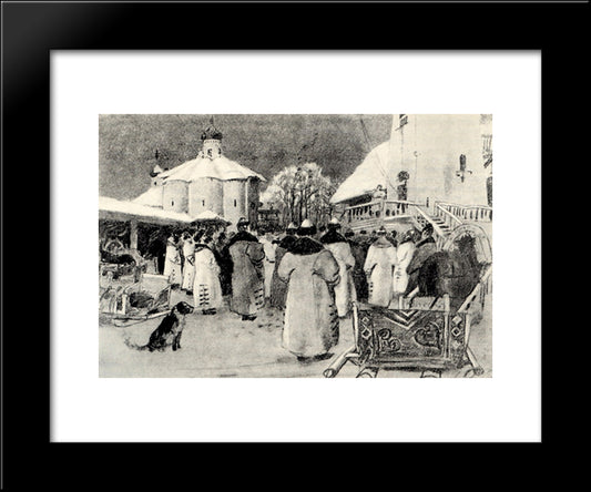 Veche Of Novgorod 20x24 Black Modern Wood Framed Art Print Poster by Ryabushkin, Andrei