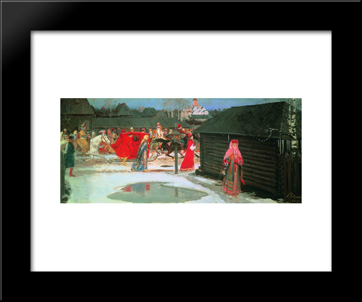Wedding Train In The Xvii Century, Moscow 20x24 Black Modern Wood Framed Art Print Poster by Ryabushkin, Andrei