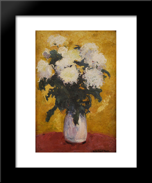 Crisantemos 20x24 Black Modern Wood Framed Art Print Poster by Santa Maria, Andres de