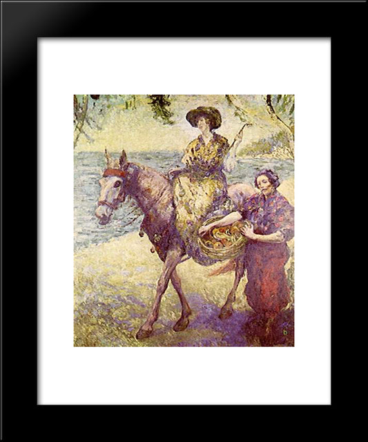 En La Playa De Macuto 20x24 Black Modern Wood Framed Art Print Poster by Santa Maria, Andres de