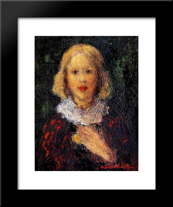 Nina Se Cuello Blanco (Mady Pigault De Beaupre) 20x24 Black Modern Wood Framed Art Print Poster by Santa Maria, Andres de