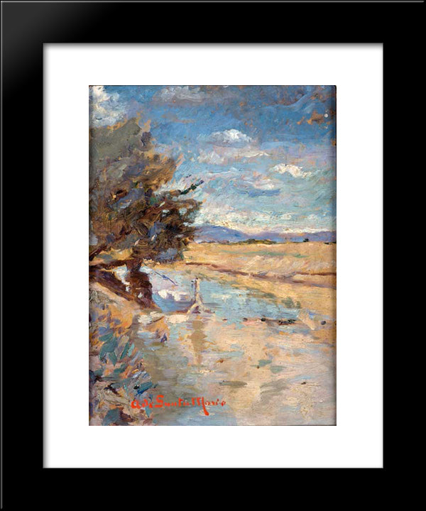 Paisaje 20x24 Black Modern Wood Framed Art Print Poster by Santa Maria, Andres de
