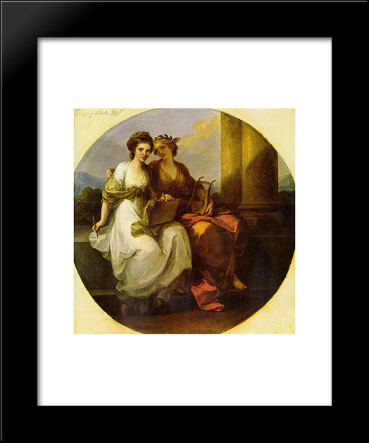 Allegory Of Poetry And Music 20x24 Black Modern Wood Framed Art Print Poster by Kauffman, Angelica