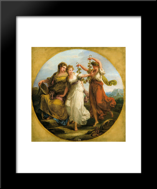 Beauty, Supported By Prudence, Scorns The Offering Of Folly 20x24 Black Modern Wood Framed Art Print Poster by Kauffman, Angelica