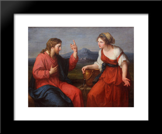 Christ And The Samaritan Woman At The Well 20x24 Black Modern Wood Framed Art Print Poster by Kauffman, Angelica