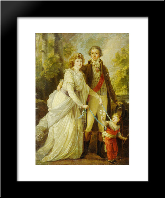 Count Nikolai Tolstoy With His Wife Anna Ivanovna And Their Son Alexander 20x24 Black Modern Wood Framed Art Print Poster by Kauffman, Angelica