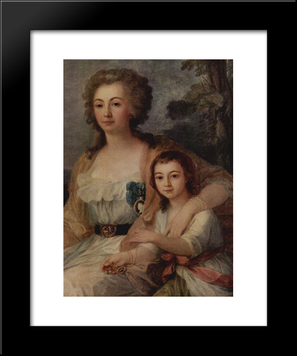 Countess Anna Protassowa With Niece 20x24 Black Modern Wood Framed Art Print Poster by Kauffman, Angelica