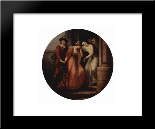 Farewell Of Abelard And Heloise 20x24 Black Modern Wood Framed Art Print Poster by Kauffman, Angelica