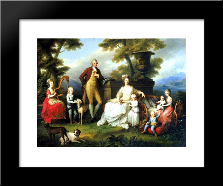 Ferdinand Iv Of Naples And His Family 20x24 Black Modern Wood Framed Art Print Poster by Kauffman, Angelica