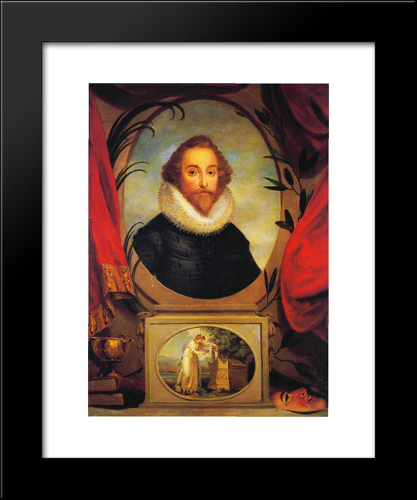 Ideal Portrait Of Shakespeare 20x24 Black Modern Wood Framed Art Print Poster by Kauffman, Angelica