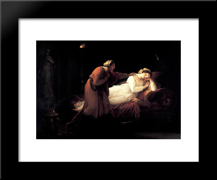 Penelope Is Woken By Euryclea 20x24 Black Modern Wood Framed Art Print Poster by Kauffman, Angelica