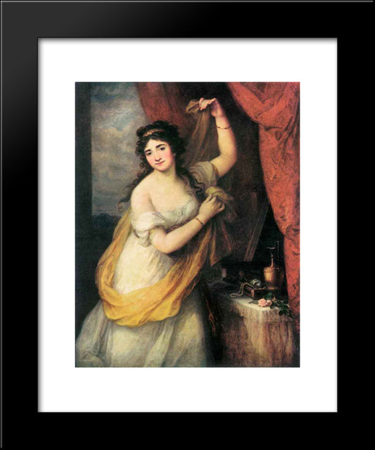 Portrait Of A Woman 20x24 Black Modern Wood Framed Art Print Poster by Kauffman, Angelica