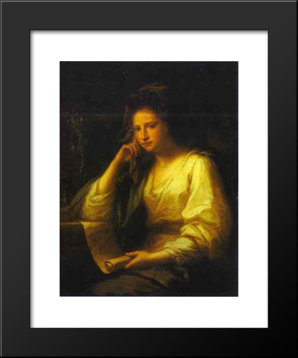 Portrait Of A Young Woman As A Sibyl 20x24 Black Modern Wood Framed Art Print Poster by Kauffman, Angelica