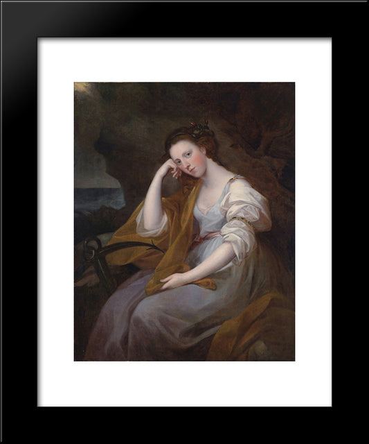 Portrait Of Louisa Leveson Gower As Spes (Goddess Of Hope) 20x24 Black Modern Wood Framed Art Print Poster by Kauffman, Angelica