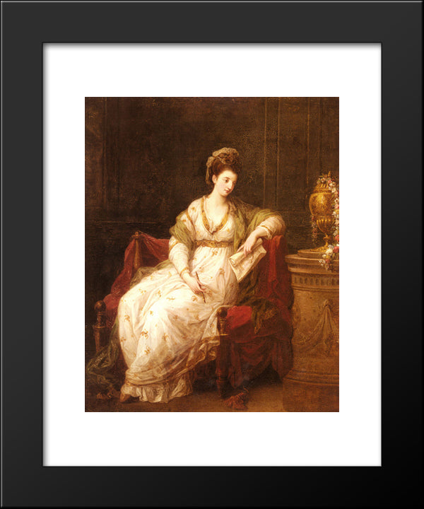 Portrait Of Louise Henrietta Campbell 20x24 Black Modern Wood Framed Art Print Poster by Kauffman, Angelica