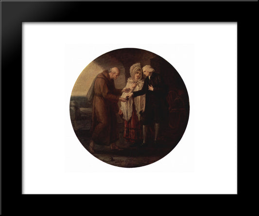 The Monk From Calais 20x24 Black Modern Wood Framed Art Print Poster by Kauffman, Angelica