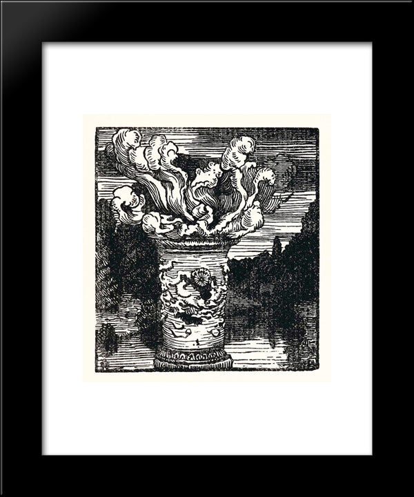 Bouquet In A Vase 20x24 Black Modern Wood Framed Art Print Poster by Ostroumova Lebedeva, Anna
