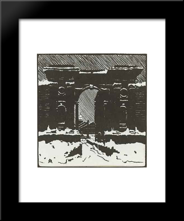 Petersburg. New Holland. 20x24 Black Modern Wood Framed Art Print Poster by Ostroumova Lebedeva, Anna