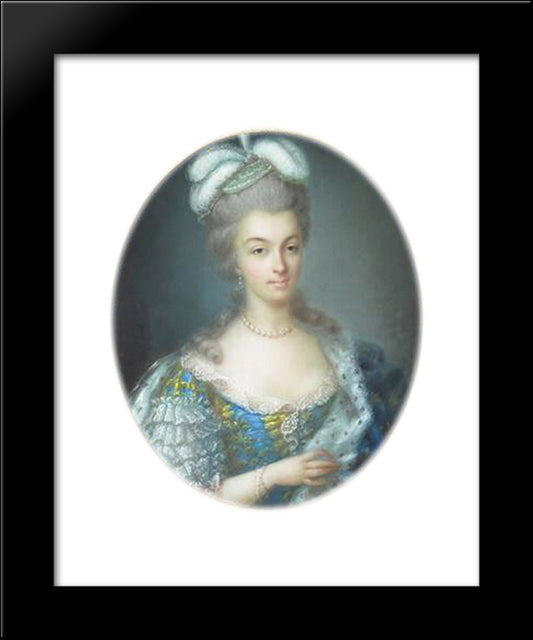 Portrait Of Marie Antoinette 20x24 Black Modern Wood Framed Art Print Poster by Vallayer Coster, Anne