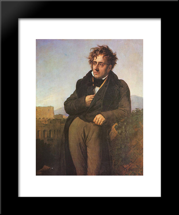 Chateaubriand Meditating On The Ruins Of Rome 20x24 Black Modern Wood Framed Art Print Poster by Girodet, Anne Louis