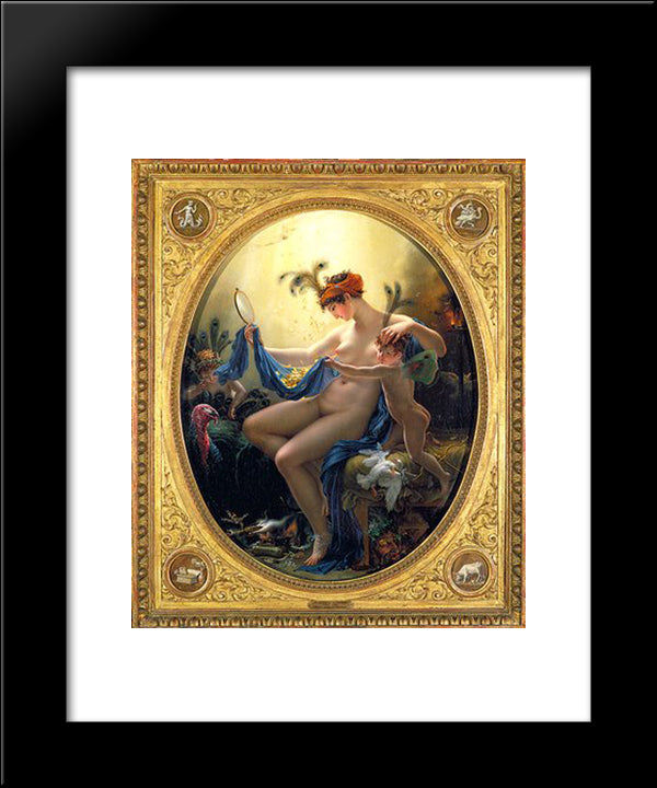 Mademoiselle Lange As Danae 20x24 Black Modern Wood Framed Art Print Poster by Girodet, Anne Louis