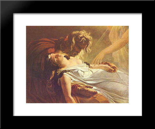 Malvine, Dying In The Arms Of Fingal 20x24 Black Modern Wood Framed Art Print Poster by Girodet, Anne Louis