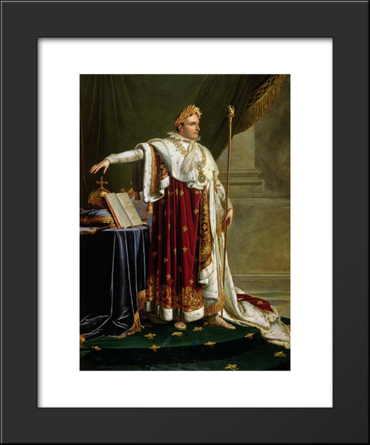 Napoleon I In Coronation Robes 20x24 Black Modern Wood Framed Art Print Poster by Girodet, Anne Louis