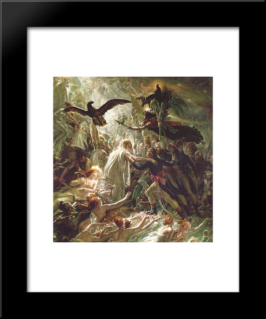 Ossian Receiving The Ghosts Of The French Heroes 20x24 Black Modern Wood Framed Art Print Poster by Girodet, Anne Louis