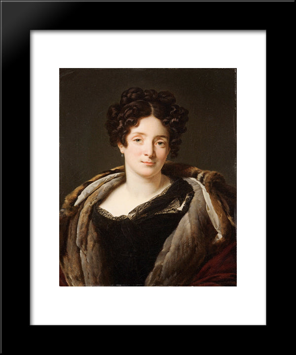 Portrait D'Odette Desiree Therese Godefroy De Suresnes 20x24 Black Modern Wood Framed Art Print Poster by Girodet, Anne Louis