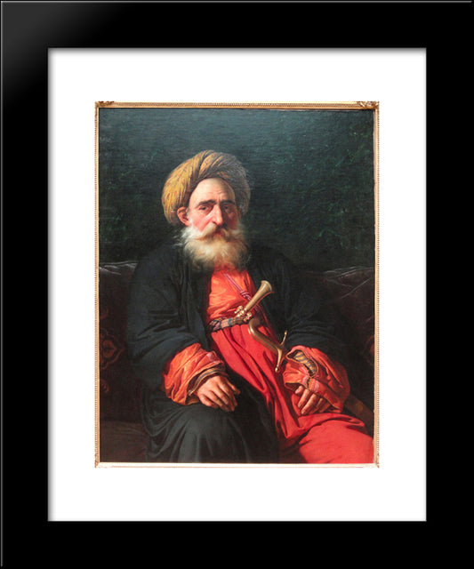 Portrait Of The Katchef Dahouth, Christian Mameluke 20x24 Black Modern Wood Framed Art Print Poster by Girodet, Anne Louis