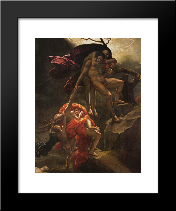 Scene Of The Flood 20x24 Black Modern Wood Framed Art Print Poster by Girodet, Anne Louis