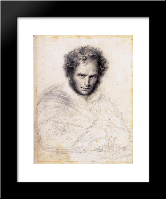 Self-Portrait 20x24 Black Modern Wood Framed Art Print Poster by Girodet, Anne Louis