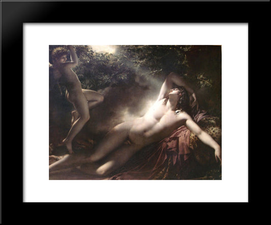 The Sleep Of Endymion 20x24 Black Modern Wood Framed Art Print Poster by Girodet, Anne Louis