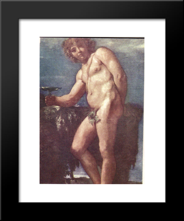 Bacchus 20x24 Black Modern Wood Framed Art Print Poster by Carracci, Annibale