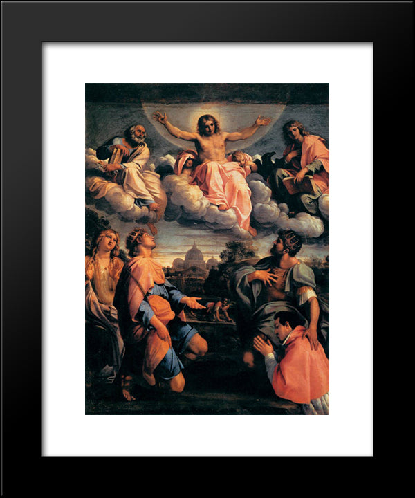 Christ In Glory 20x24 Black Modern Wood Framed Art Print Poster by Carracci, Annibale