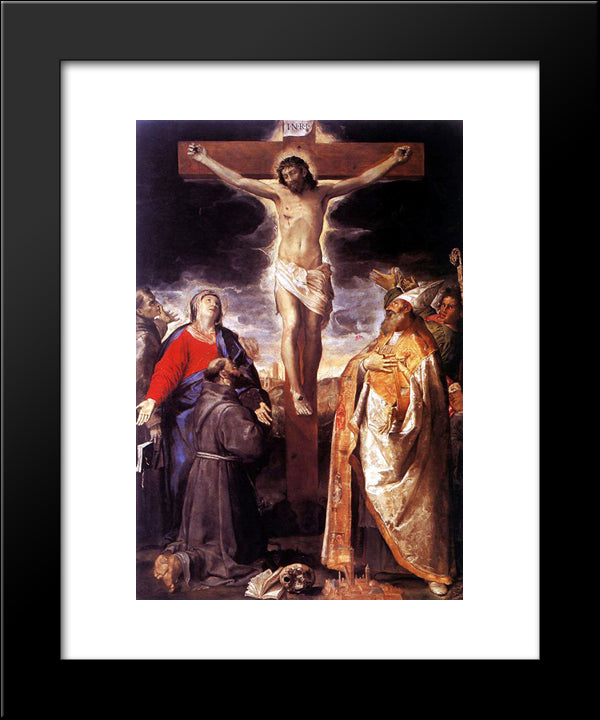 Crucifixion 20x24 Black Modern Wood Framed Art Print Poster by Carracci, Annibale