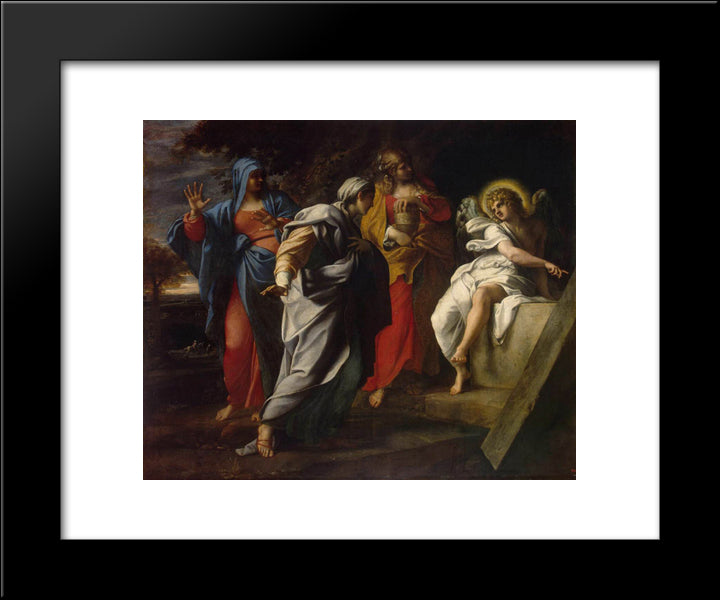 Holy Women At Christ' S Tomb 20x24 Black Modern Wood Framed Art Print Poster by Carracci, Annibale