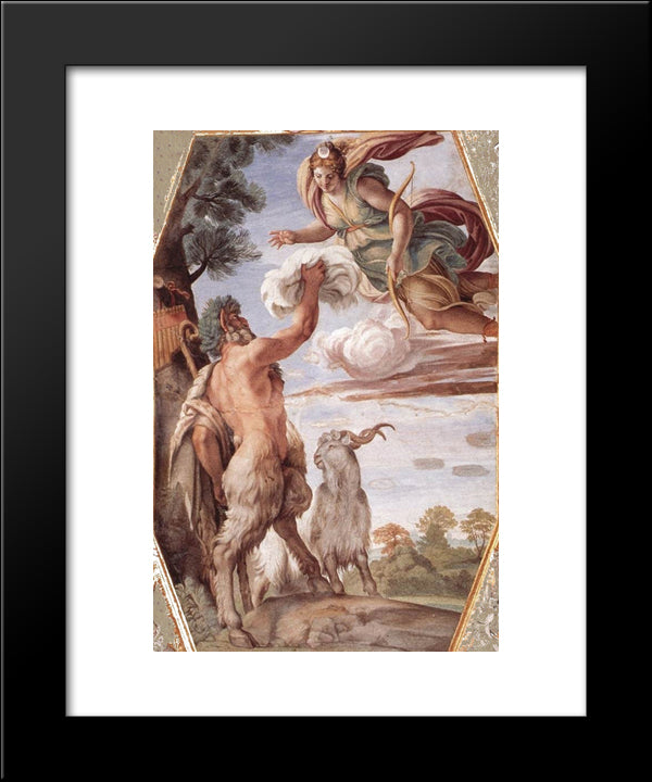 Hommage To Diana 20x24 Black Modern Wood Framed Art Print Poster by Carracci, Annibale