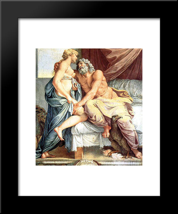 Jupiter And Juno 20x24 Black Modern Wood Framed Art Print Poster by Carracci, Annibale