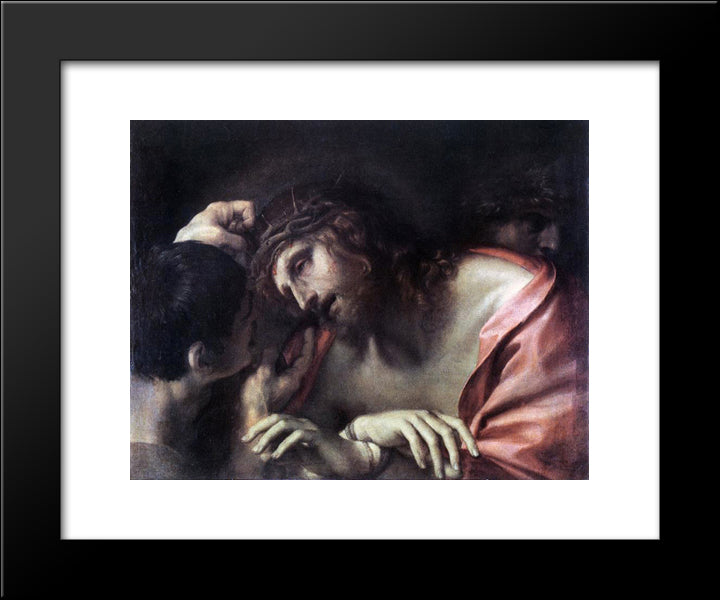 Mocking Of Christ 20x24 Black Modern Wood Framed Art Print Poster by Carracci, Annibale