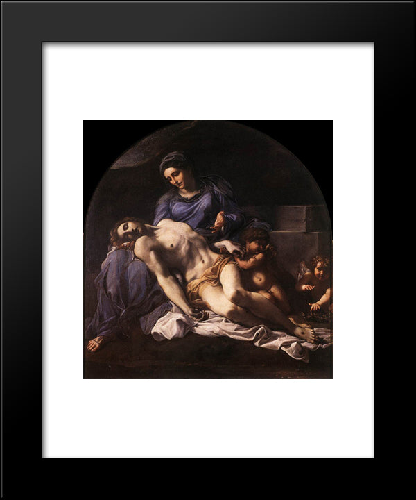 Pieta 20x24 Black Modern Wood Framed Art Print Poster by Carracci, Annibale