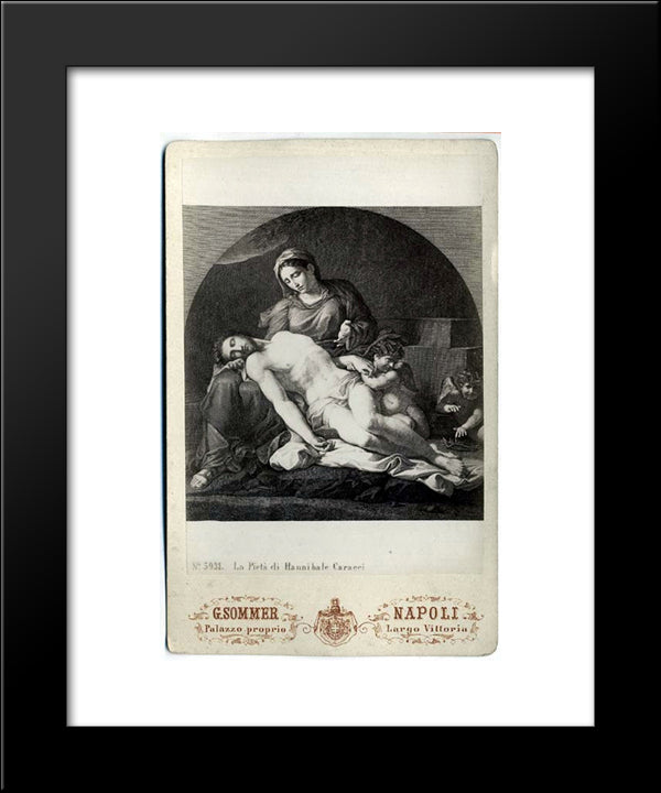 Pieta 20x24 Black Modern Wood Framed Art Print Poster by Carracci, Annibale