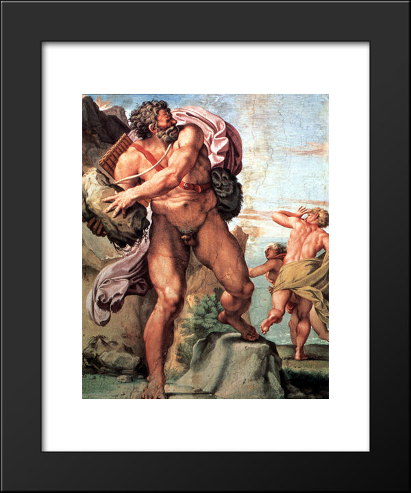 Polyphemus Attacking Acis And Galatea 20x24 Black Modern Wood Framed Art Print Poster by Carracci, Annibale