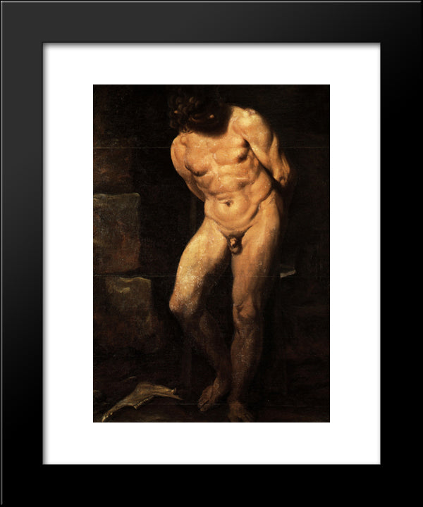 Samson Imprisoned 20x24 Black Modern Wood Framed Art Print Poster by Carracci, Annibale