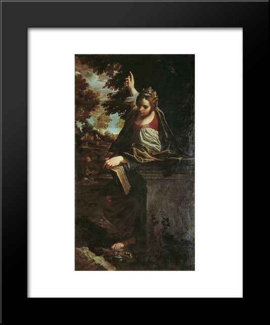 St Margaret 20x24 Black Modern Wood Framed Art Print Poster by Carracci, Annibale