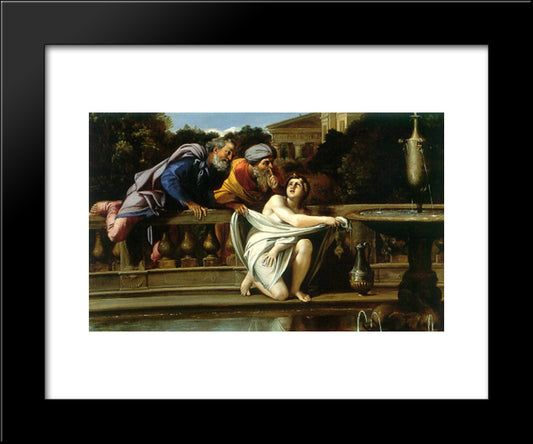 Susanna And The Elders 20x24 Black Modern Wood Framed Art Print Poster by Carracci, Annibale