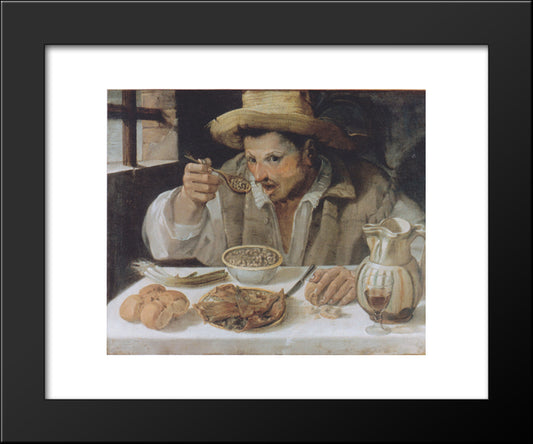 The Beaneater 20x24 Black Modern Wood Framed Art Print Poster by Carracci, Annibale