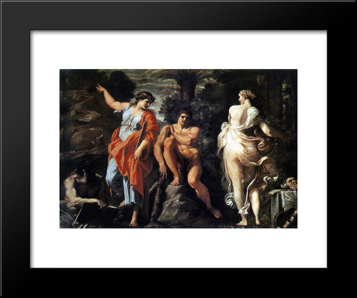 The Choice Of Heracles 20x24 Black Modern Wood Framed Art Print Poster by Carracci, Annibale